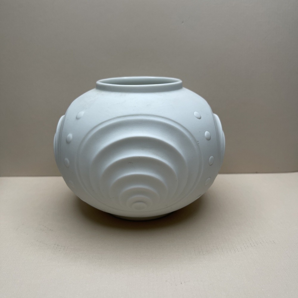 Vintage Midcentury Seltmann Weiden White Bisque Vase Art Deco West Germany